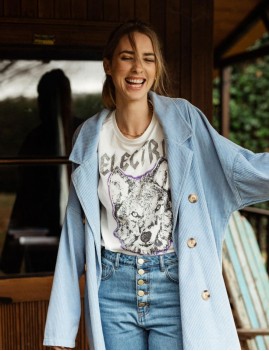 T-shirt rock imprimé loup boho - Boutique L'anana(s)