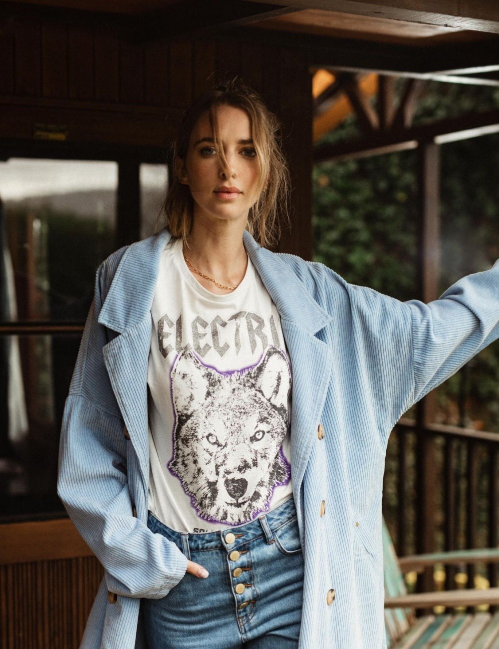 T-shirt rock imprimé loup bohème - Boutique L'anana(s)