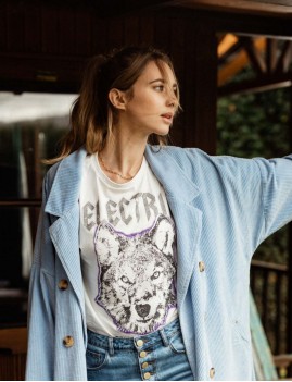 T-shirt rock imprimé loup gipsy - Boutique L'anana(s)