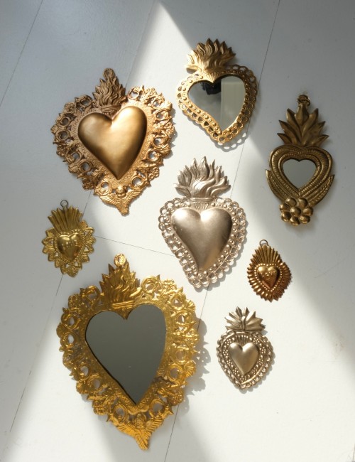 Miroir coeur doré - Boutique L'anana(s)