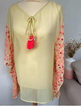 Poncho en crêpe bohème - Boutique L'anana(s)