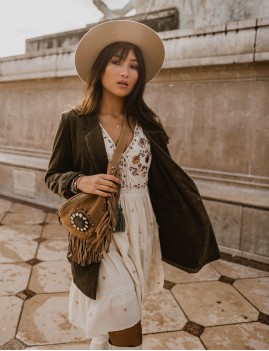 Banane à franges en cuir bohème - Boutique l'anana(s)