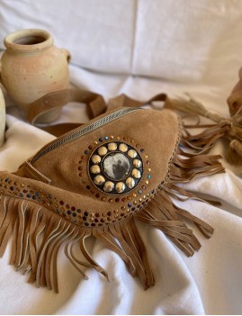 Banane à franges en cuir chocolat - Boutique l'ananas