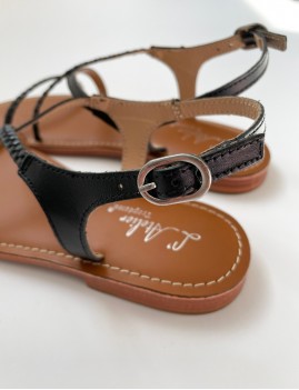 Sandales tressées noires gipsy - Boutique L'anana(s)