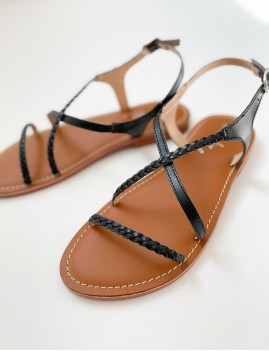 Sandales tressées noires - Boutique L'anana(s)