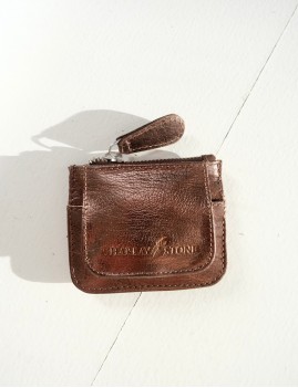 Mini porte monnaie en cuir bronze - Boutique L'anana(s)