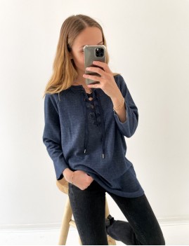 Sweat-shirt à lacets bohème - Boutique L'ananas