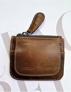 Mini porte-monnaie cuir marron bohemian girl - Boutique L'anana(s)