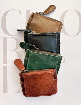 Mini porte-monnaie cuir marron bohème - Boutique L'anana(s)