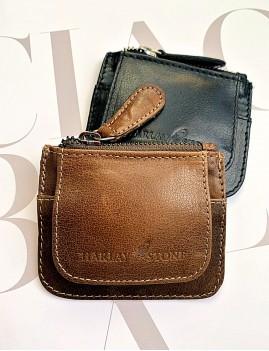 Mini porte-monnaie cuir marron hippie - Boutique L'anana(s)