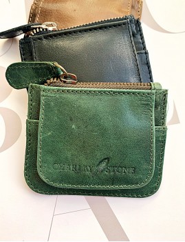 Mini porte-monnaie cuir vert bohemian girl - Boutique L'anana(s)