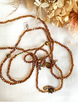 Bracelet en perles hippie orange - Boutique L'anana(s)
