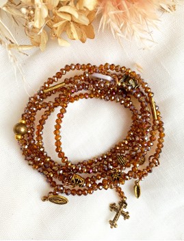 Bracelet en perles bohemian girl orange - Boutique L'anana(s)