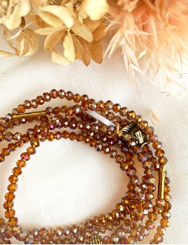 Bracelet en perles boho chic orange - Boutique L'anana(s)