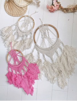Grand attrape-rêve macramé bohemian girl - Boutique L'anana(s)