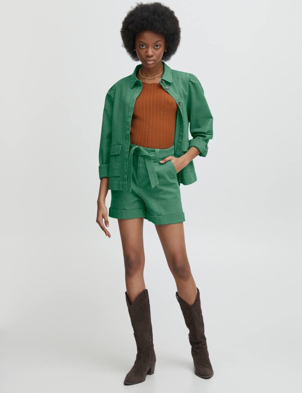 Short vert taille haute - Boutique l'anana(s)