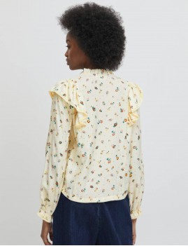 Chemise à volants fleurie  - Boutique l'anana(s)