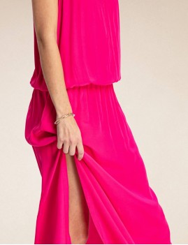 Robe longue unie fendue - Boutique l'anana(s)