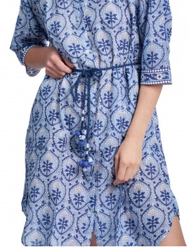 tunique à noeud bleu - boutique l'ananas(s)