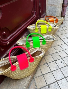Panier vert cuir chic - Boutique l'anana(s)