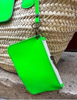 Sac panier cuir vert chic - Boutique l'anana(s)