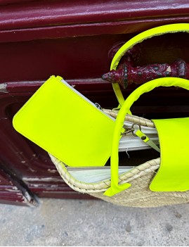 Panier jaune en cuir - Boutique l'anana(s)