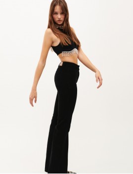 Pantalon flare noir velours  - Boutique L'anana(s)