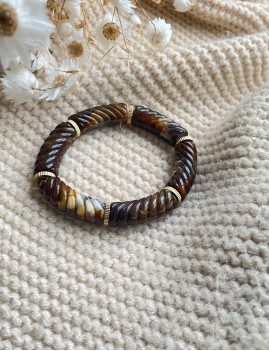 Bracelet twister en résine marron