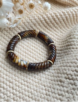 bracelet bohème en résine marron