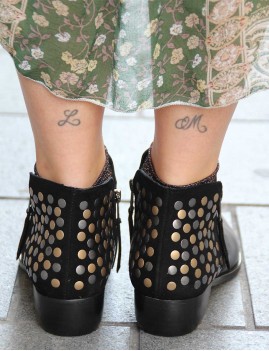 Boots gypsy style en cuir cloutées - Boutique l'ananas