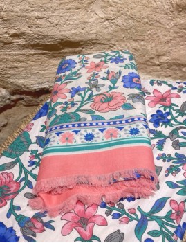 Foulard rose bohème et bleu LOUISE MISHA - Boutique L'aNana(s)