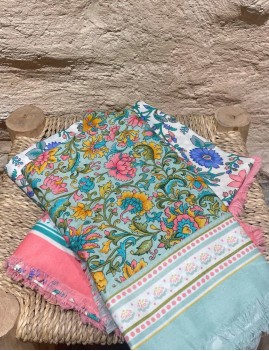 Paréo coton rose et bleu LOUISE MISHA - Boutique L'aNana(s)