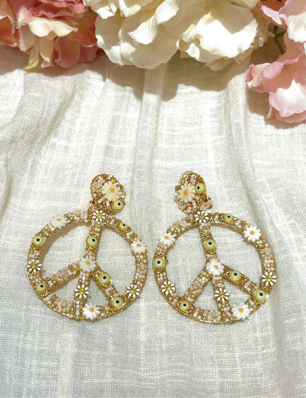 Boucles d'oreille clip PEACE FLOWER MARKET - Boutique L'anana(s)