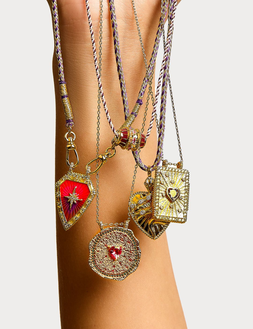 Collier corde BURGUNDY TALISMAN MYA-BAY - Boutique L'aNana(s)