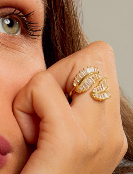 Bague bohème feuille LEAVES - Boutique L'aNana(s)