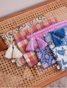 Pochette boho à carreaux DOMINA louise Misha - Boutique L'aNana(s)