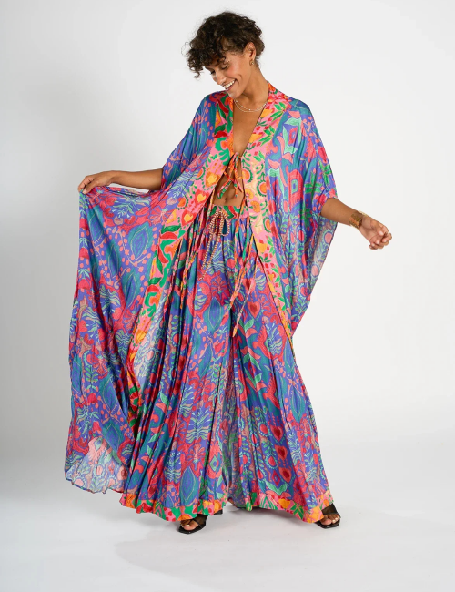 Kimono Bohème HELIOS Imprimé Fleuri - Boutique L'aNana(s)