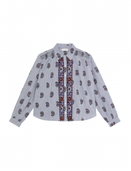 Chemise bleue brodée hippie SOPHIE MAISON HOTEL - Boutique L'aNana(s)