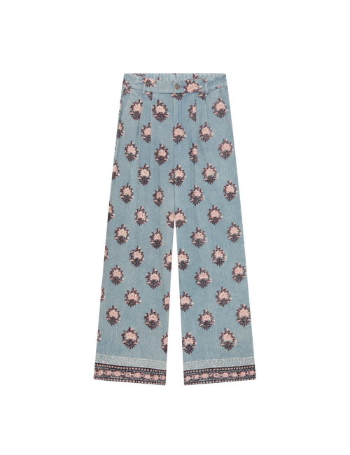 Pantalon bleu imprimé femme MAISON HOTEL - Boutique L'aNana(s)