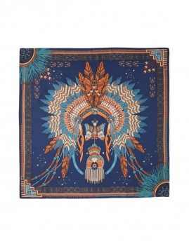 Foulard bleu medium boho WESTERN WILD - Boutique L'aNana(s)