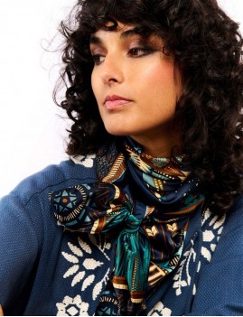 Foulard boho indien bleu WESTERN WILD - Boutique L'aNana(s)