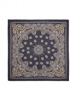 Foulard en laine noir bandana PAISLEY WILD - Boutique L'aNana(s)