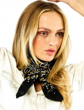 Foulard taille medium noir bandana PAISLEY WILD - Boutique L'aNana(s)