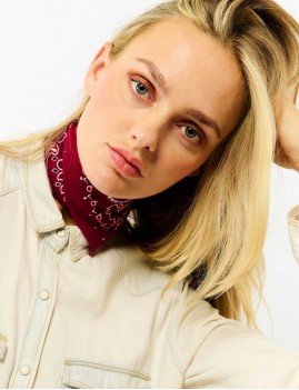 Foulard bandana mini bordeaux PAISLEY WILD - Boutique L'aNana(s)