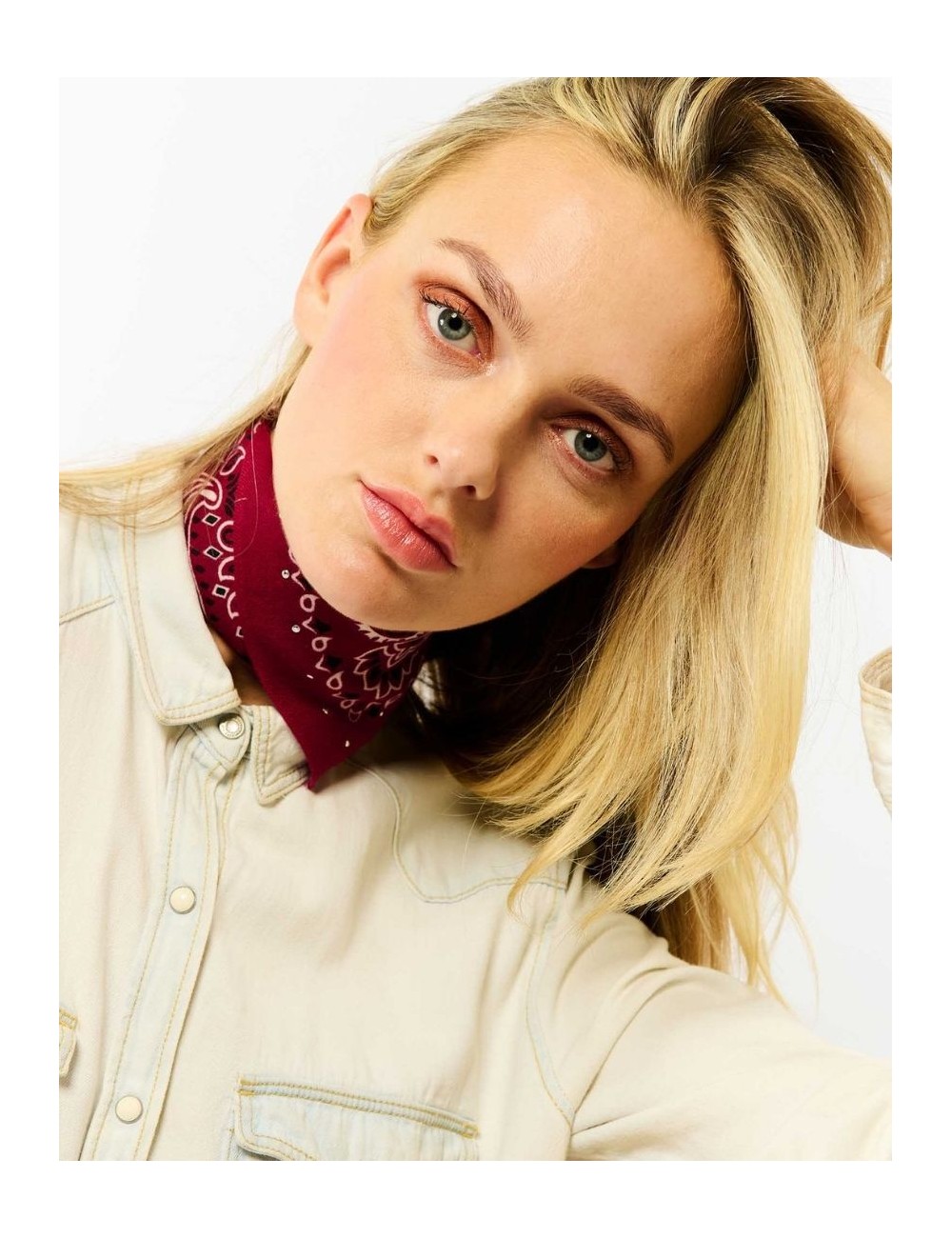 Foulard bandana mini bordeaux PAISLEY WILD - Boutique L'aNana(s)