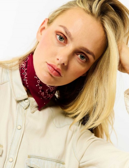 Foulard bandana mini bordeaux PAISLEY WILD - Boutique L'aNana(s)
