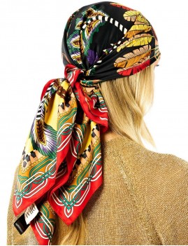 Foulard d'automne coloré noir PONY PONY WILD - Boutique L'aNana(s)