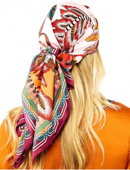 Foulard couleur automne rose PONY PONY WILD - Boutique L'aNana(s)
