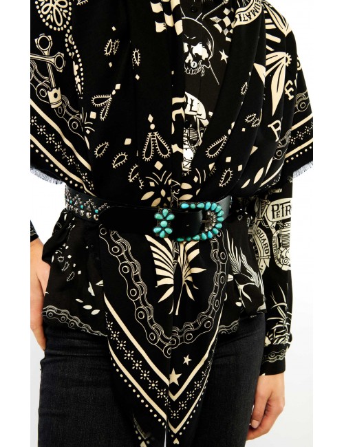 Ceinture noir et bleu femme LAZARO WILD - Boutique L'aNana(s)