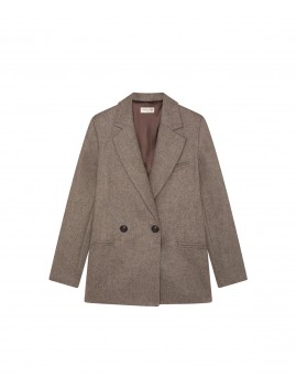 Blazer tweed boho marron JACKIE Maison Hotel - Boutique L'aNana(s)